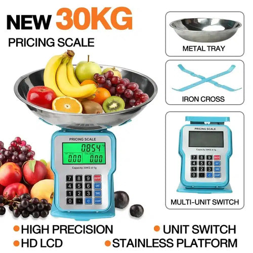 Balance de cuisine numérique en acier inoxydable 30kg