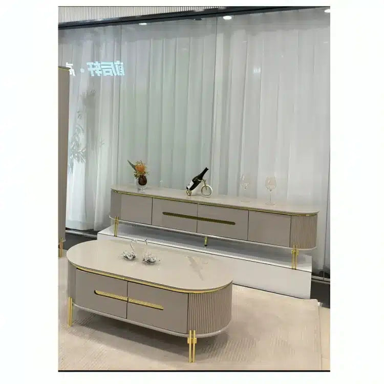 Ensemble Table 2 Pieces 6318 +¨Table tv 6318 gris