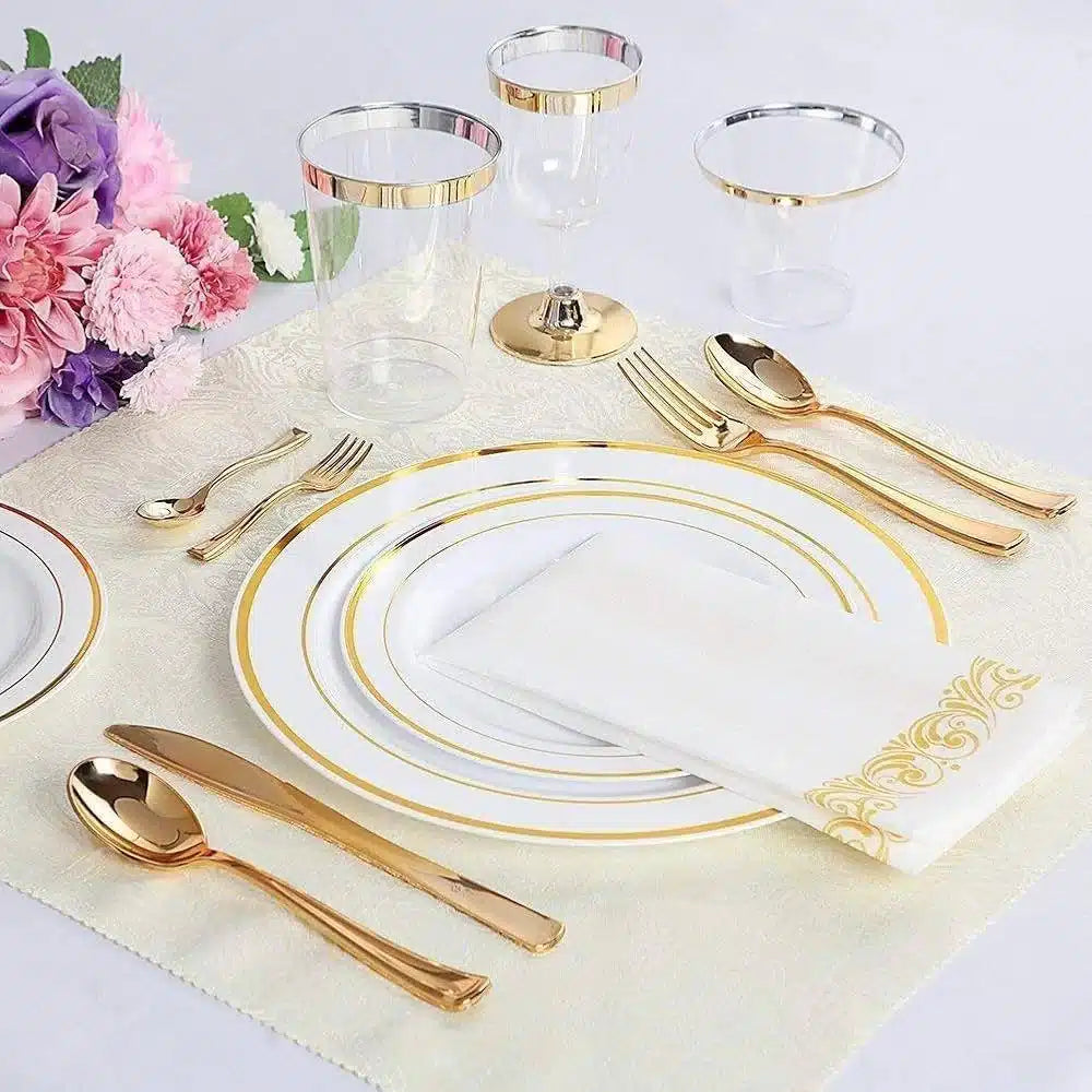 Ensemble service de table 17 pièces en plastique jetable