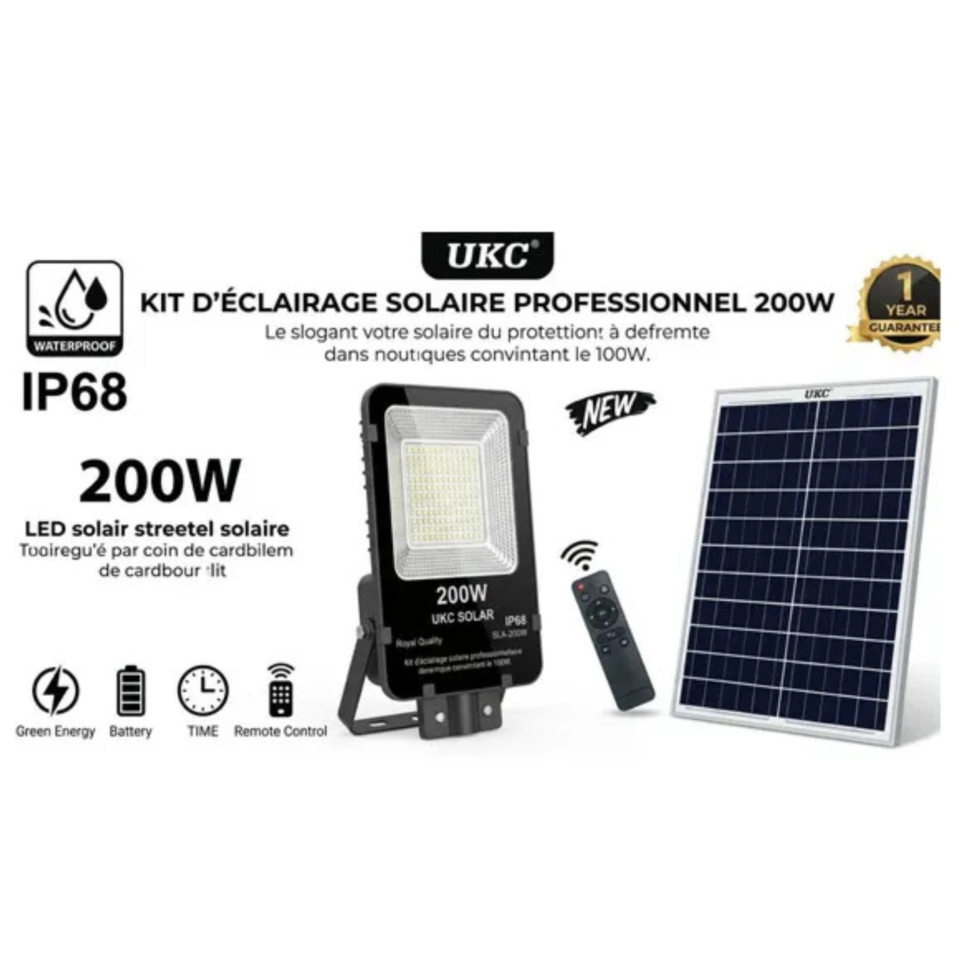 Projecteur solaire UKC IP68 SLA-200W
