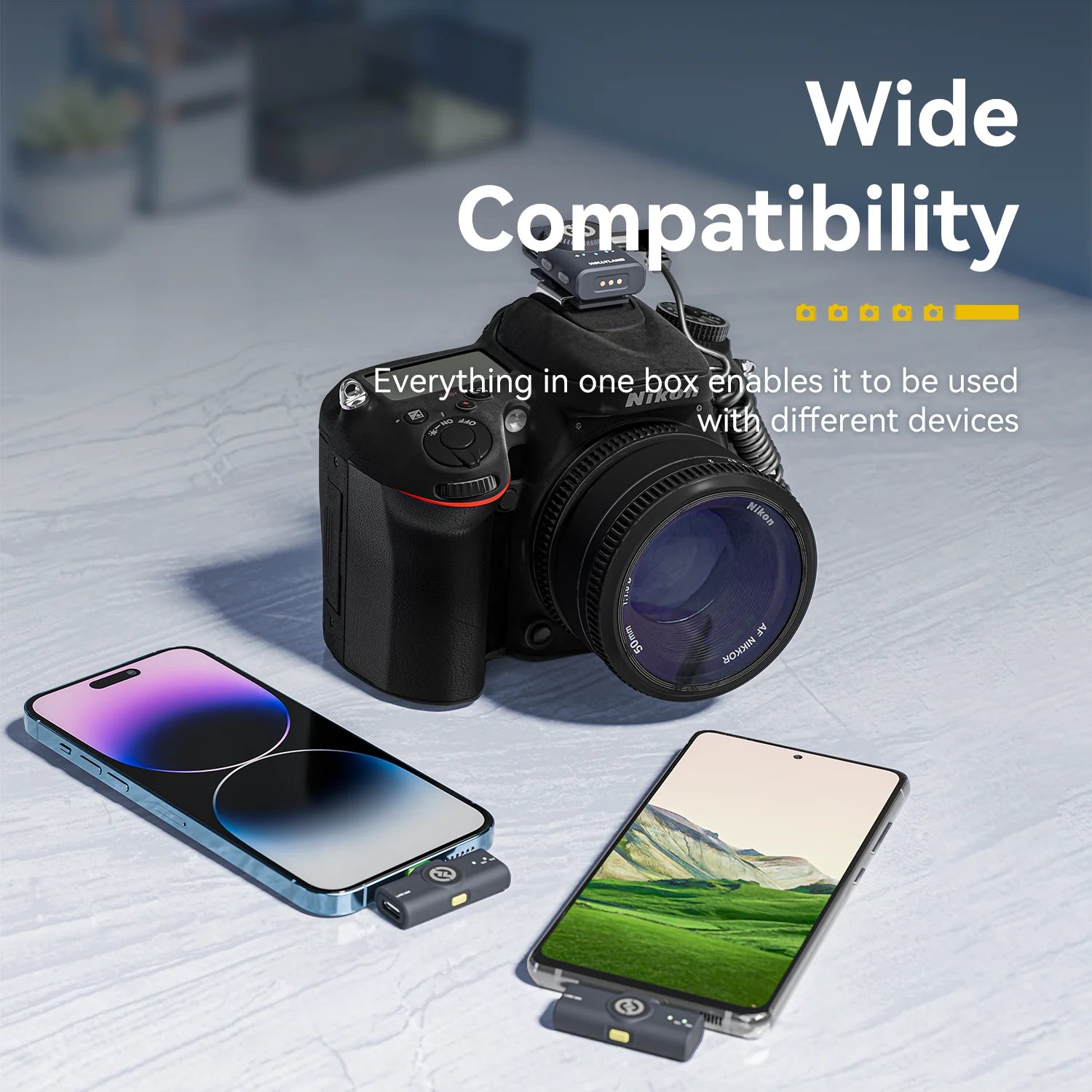 Hollyland LARK M2 Combo – Microphone Sans Fil Professionnel pour iPhone, Android, Caméra et PC