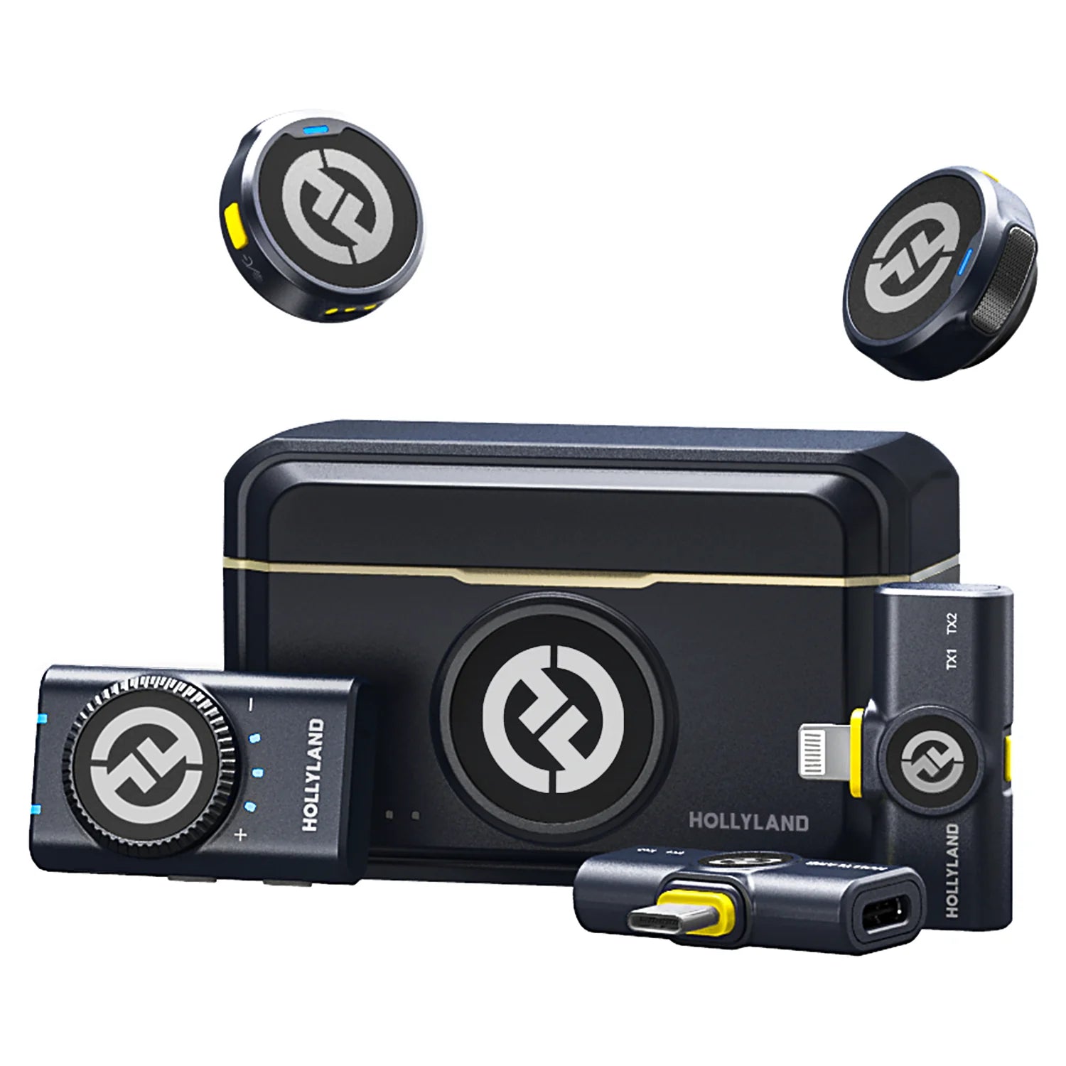 Hollyland LARK M2 Combo – Microphone Sans Fil Professionnel pour iPhone, Android, Caméra et PC