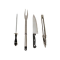Ensemble Couteau Fourchette a Viande Fusil a Aiguiser Pince Charbon CSN10