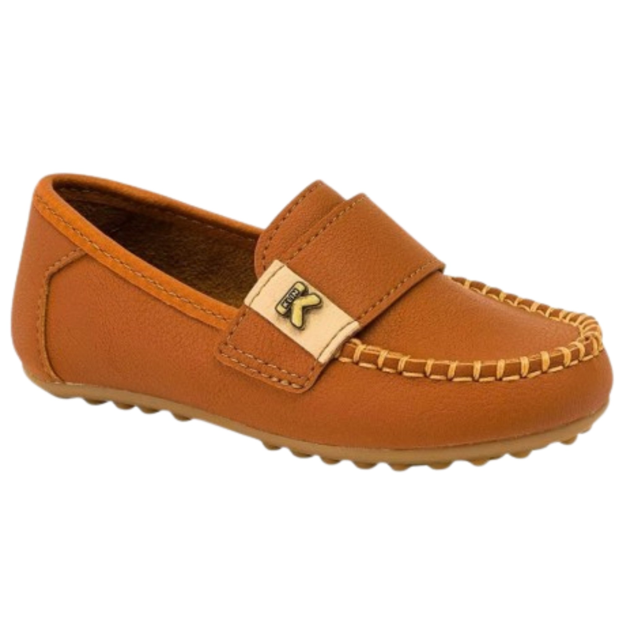 Mocassin garçon Klin camel à scratch