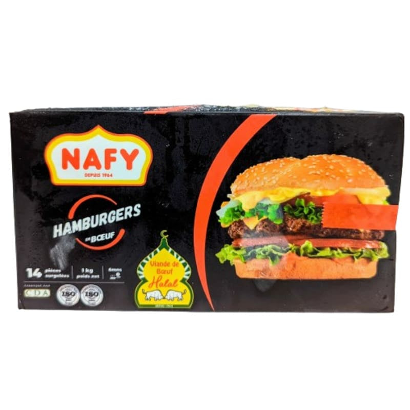 Nafy viande hamburgers Halal 14 pièces boîte 1Kg