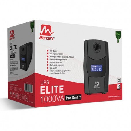 Onduleur Mercury UPS Elite 1000VA Pro Smart – Écran LCD – Protection