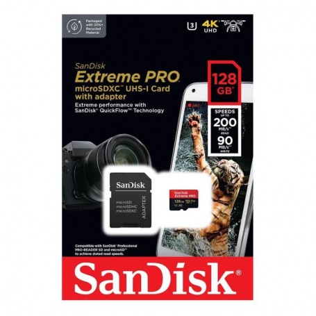 SanDisk 128 Go Extreme PRO microSDXC carte - adaptateur SD - 200 MBS